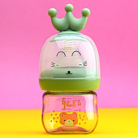 Cute Crown Baby Bottle with Anti-Colic Design - 120ml