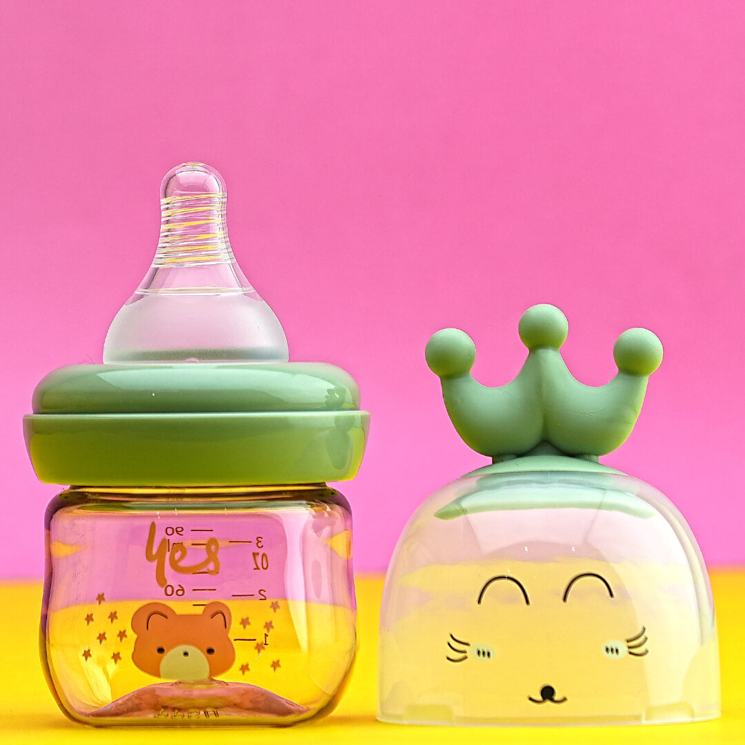 Cute Crown Baby Bottle with Anti-Colic Design - 120ml