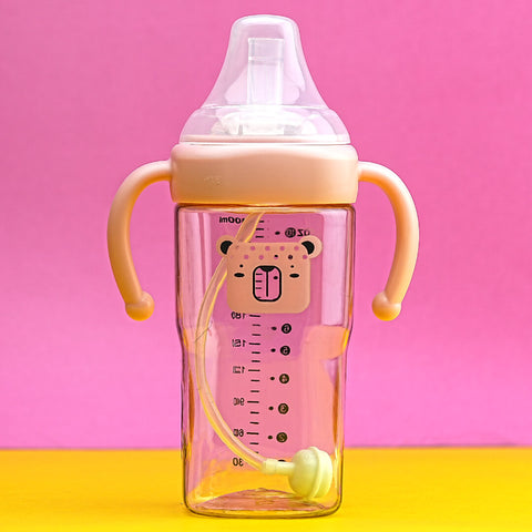 3-in-1 Multifunctional PPSU Baby Bottle with Straw and Handle