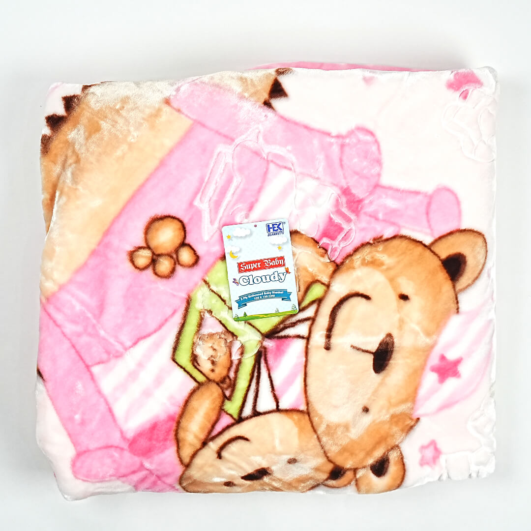 Sleepy Bears Baby Blanket (105x135cm) - Soft and Cozy